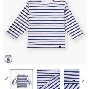Striped Blue & White Long-Sleeve Kids Top